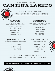 Bold Orange Mexican Menu