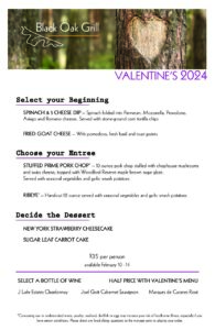 BOG Menu V-day 2024