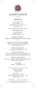 Platillos del Bar Core 7-26